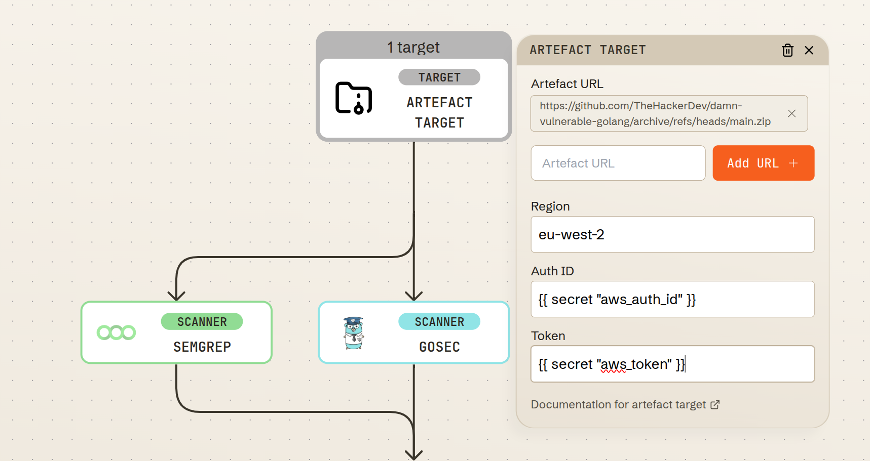 Artefact trigger settings screenshot