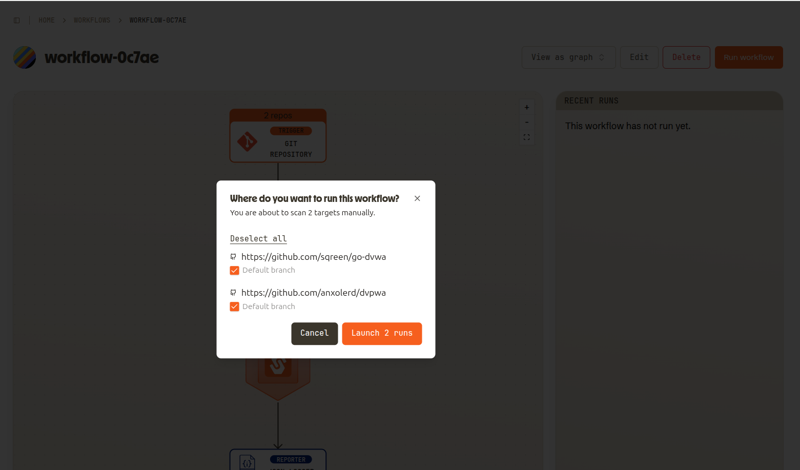 Git trigger launch screenshot